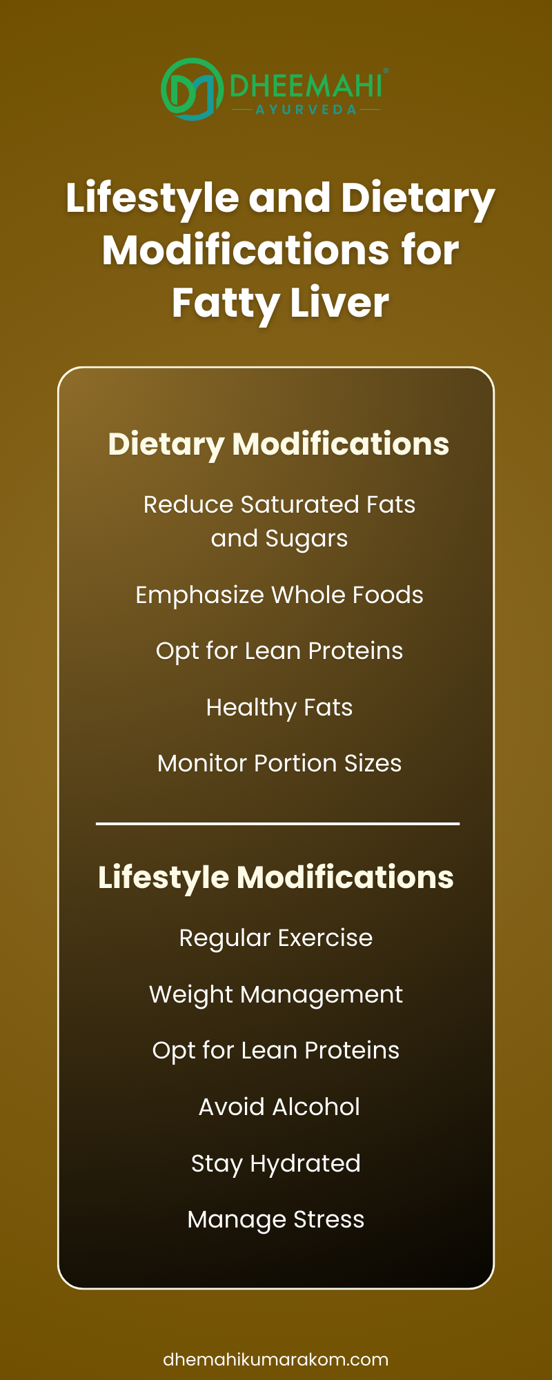 Lifestyle and Dietary Modifications for Fatty Liver