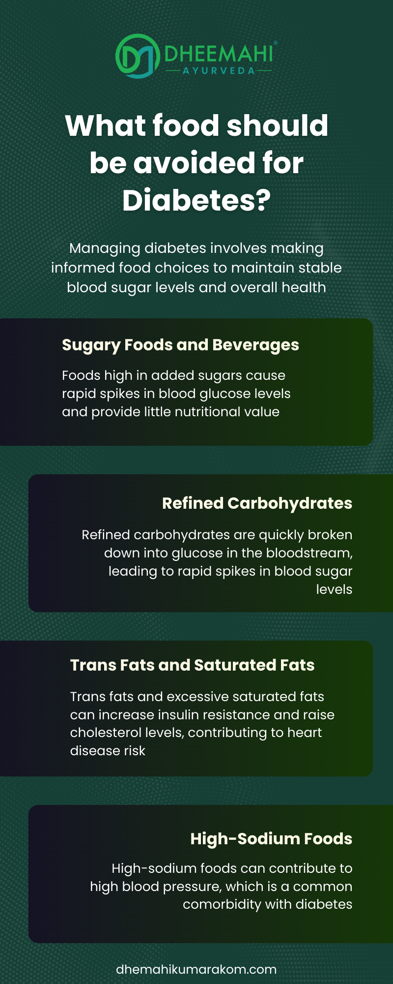 What food should be avoided for diabetes